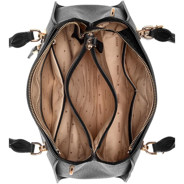 Сумка жіноча GUESS Noelle II Luxury Satchel з логотипом, чорна