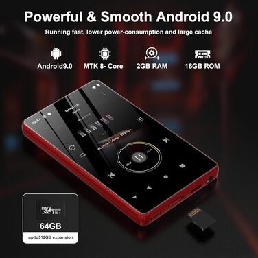 MP3 плеєр SWOFY 80GB з Bluetooth та WiFi, 4.0