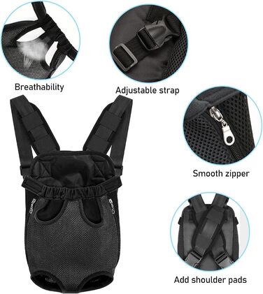 Рюкзак для вигулу собак та котів, регульований, складаний, з блискавкою (M)