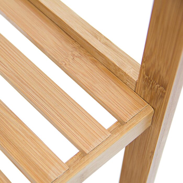 Relaxdays Bamboo Bathroom Shelf with 3 Shelves, HBT: 79 x 33 x 33 cm. Stylish standing shelf made of natural wood. Bamboo shelf as a kitchen shelf or wooden shelf for storage and storage in the bathroom, natural.