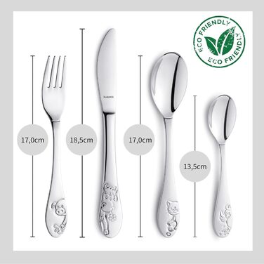 Дитячий столовий прилад Kinderbesteck Bauernhoffreunde з гравіюванням імені - персоналізований столовий прилад - індивідуальний хрещення для хлопчика/дівчинки - унікальний подарунок - набір з 4 частин