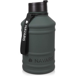 Navaris Фітнес-пляшка 2,2 л із нержавіючої сталі для спорту, велика спортивна пляшка для води, BPA вільна
