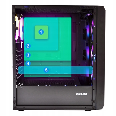 Корпус OYAKA FT-G2-1 Midi Tower, чорний
