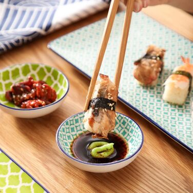 Набір посуду Vancasso HARUKA Sushi Set для суші (2 персони), кераміка, суші-тарілки, соусники, палочки для їжі