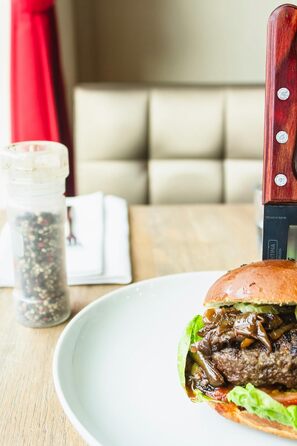 Набір для приготування бургерів DREIBERG® з нержавіючої сталі (9 предметів): лопатка, прес, розсипач спецій, дзвоники для плавлення сиру, рецепти, папір для випікання