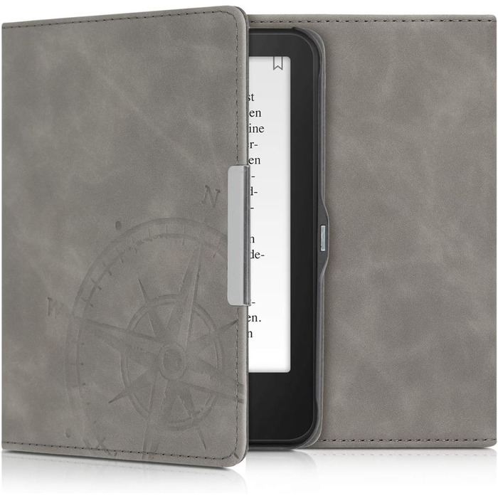 Чохол kwmobile для Tolino Vision 1/2/3/4 HD - з штучної шкіри, Kompass Vintage Grey