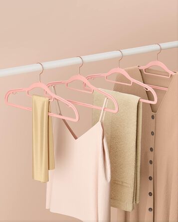 Набір вішалок SONGMICS 50 шт. з пластику, антиковзкі, компактні, 42 см, поворотний гачок 360°, сріблясті, біло-темно-сірі