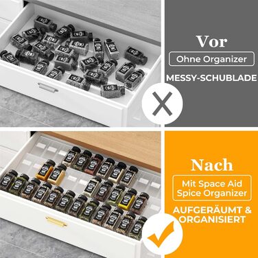 Організатор для спецій Famhap, 24 шт. Прямокутні полички для спецій, органайзер для спецій у ящик, полиці для спецій, органайзер для спецій, прозорі