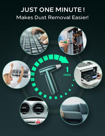 Електричний пилосос для видалення пилу 150000 RPM - бездротовий компресор для чищення з потужним безщітковим мотором (червоний)