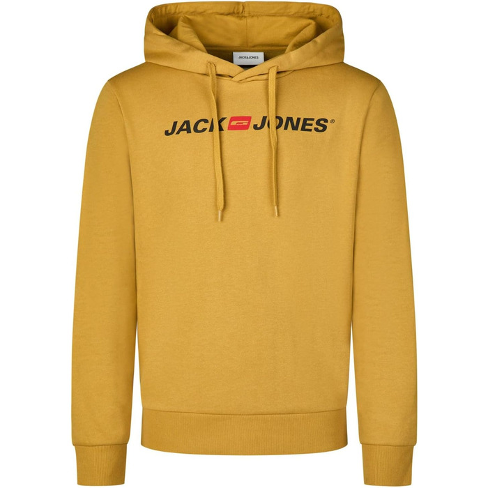 Чоловіче худі Jack & Jones JJMORTY Regular Fit з принтом, колір Mustard Gold (гірчичний)