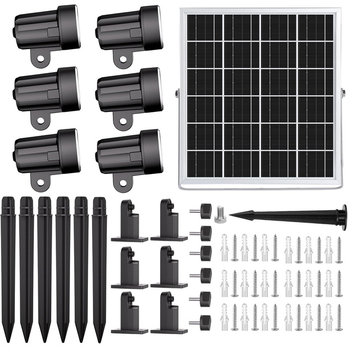 MEIKEE Solar Lights for Outdoors with Remote Control, 10 Colors, 30 Cycle Modes, Garden Lighting, Colorful, Auto ON/OFF Timer, Garden Light, IP66 Waterproof Solar Spotlights for Outdoors, Garden, Path, Trees, Balcony, 6 Pack