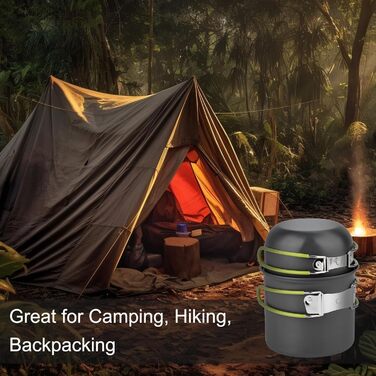 Набір посуду для кемпінгу з алюмінію, туристичний посуд, набір для пікніка та походів