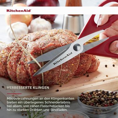 Універсальні кухонні ножиці KitchenAid, багатофункціональні, червоно-чорні