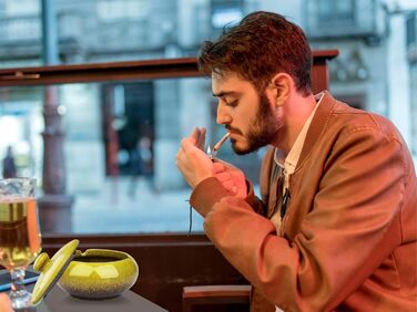 Керамічна попільничка для сигарет з кришкою, ретро-дизайн, для вулиці та дому, жовта