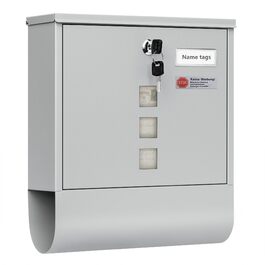 Поштовий ящик WOLTU з газетницею та оглядовим вікном, персоналізований, настінний, з замком та 2 ключами, сірий, 37x37x10.5 см