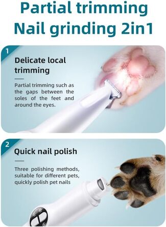 Машинка для стрижки собак 2-в-1, акумуляторна, бездротова, тиха, для маленьких порід, догляд за шерстю, для лап, очей, вух, обличчя, тіла