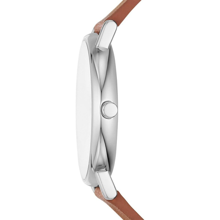 Годинник Skagen Signatur для чоловіків з кварцовим механізмом та шкіряним ремінцем (колір: коричневий та білий)