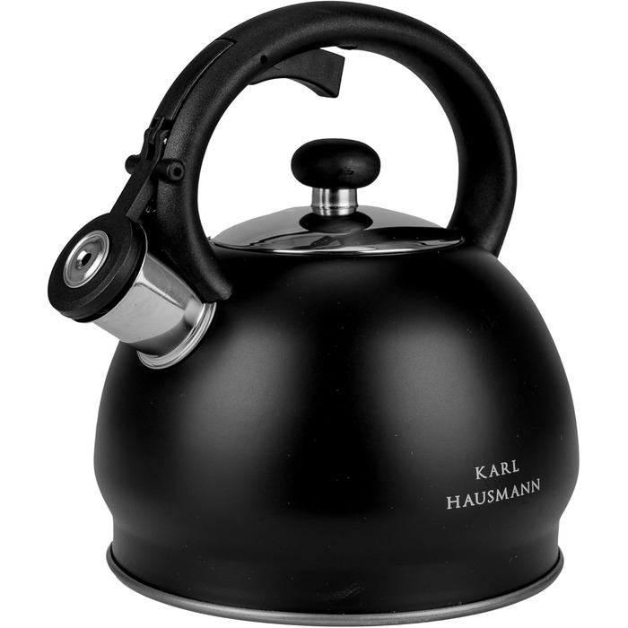 Чайник електричний KARL HAUSMANN Induktion 1.8L чорний з авто-свистком - нержавіюча сталь для всіх плит