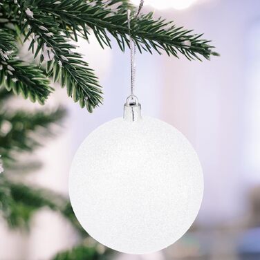 Набір прикрас для ялинки Relaxdays 110 шт. (пластик) - кулі, мішура та інше. Новорічний декор для ялинки, білий