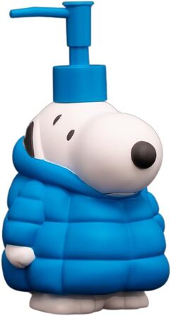 Franco Collectibles Peanuts Snoopy Puffer Coat Soap/Lotion/Hand Sanitizer Dispenser, Resin, Pump Dispenser, 488 ml, Official Licensed Product