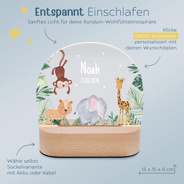 Personalized Night Light for Babies - Custom Nightstand Lamp for Kids - Personalized Gifts for Children - Baby Gift - New Baby Gift