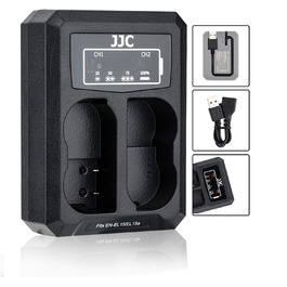 Зарядний пристрій Dual USB для камер Nikon Z7, Z6, D850, D810, D800, D750, D610, D600, D500, D7500, D7200, D7100, D7000 (сумісний з акумуляторами EN-EL15, EN-EL15a, EN-EL15b)