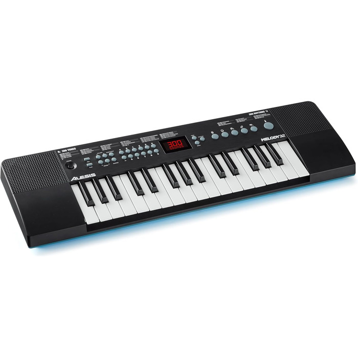 Alesis Melody 54 - Портативна клавіатура з 54 клавішами, вбудованими динаміками, 300 звуками, 300 ритмами, 40 демо-піснями, навчальними інструментами, мікрофоном та підставкою для нот (32 клавіші)