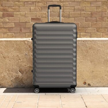 Набір валіз NEWTECK 4 шт. (75см, 63см, 53см, культури) ABS, жорсткий, з 4 колесами, сірий