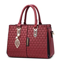 Стильна жіноча сумка-шопер Elegante Einfach середнього розміру з ручками та ланцюжком, захист від крадіжки, червона PU шкіра, для подорожей, роботи, вечірок