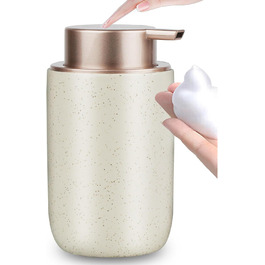 Дозатор для миючого засобу та рідкого мила GIRLUFO, 350 мл, бежевий, з великим насосом. Наповнюваний дозатор для ванної кімнати та кухні. Легкий у використанні.
