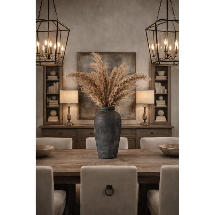 Велика керамічна ваза ручної роботи, 27.9 см, мінімалістична, декоративна ваза в стилі фермерського дому для декорування дому, вітальні, полиці, входу, весілля, столу (бронза)