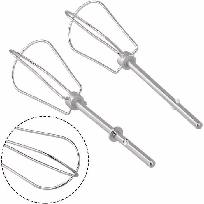 Stainless steel wire whisk, 2-piece set. Whisk with four wires, compatible with electric hand mixers of the KHM series, compatible with KitchenAid.