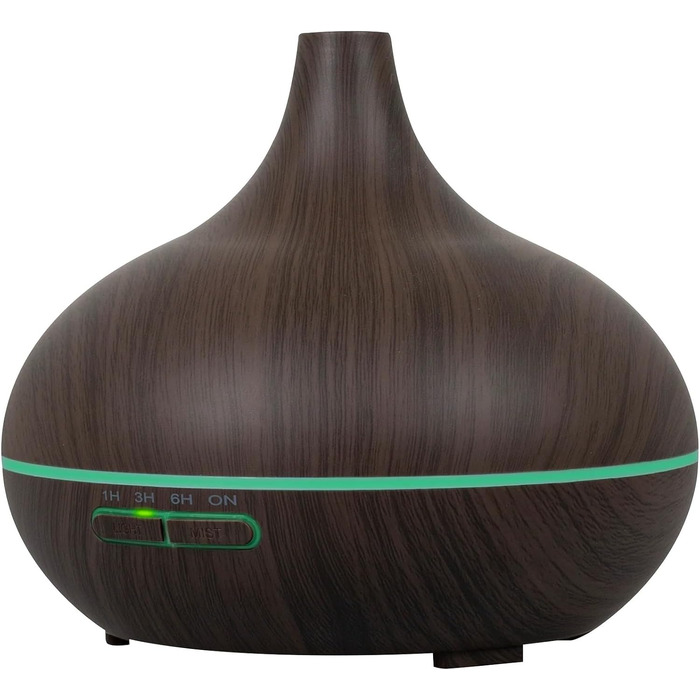 Ароматичний дифузор 300 мл - ультразвуковий зволожувач повітря з LED-підсвіткою 14 кольорів та таймером, для ароматерапії, з ефірними оліями (темно-кольоровий)