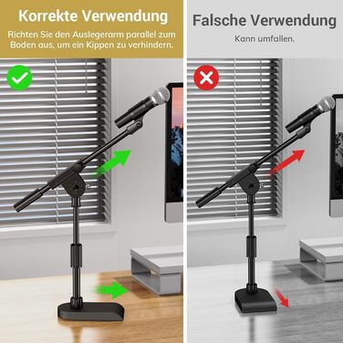 Підставка для мікрофона TONOR з регульованою висотою, з важкою основою та поворотним кріпленням, Boom Arm з адаптерами 3/8'' та 5/8'' для всіх мікрофонів, підходить для подкастів, гітари