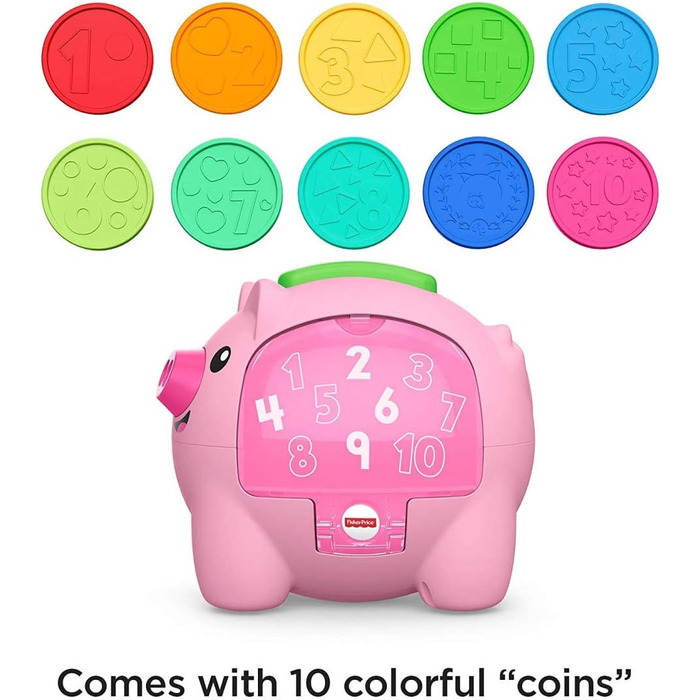 Fisher-Price Сміх та Навчання Лічильна Скарбничка, музична іграшка для малюків, багатобарвна