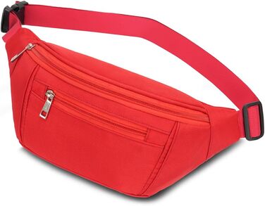Поясна сумка на пояс для чоловіків та жінок, водонепроникна, для спорту, подорожей, фітнесу, бігу (червона)