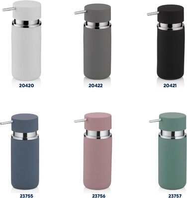 Дозатор мила Kela 300 мл PER, сірий керамічний, антиковзне покриття, помпова пляшка, дозатор миючого засобу, матовий світло-сірий