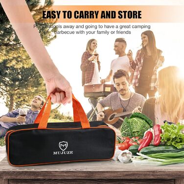 Набір шпатлів для грилю MUJUZE з нержавіючої сталі: аксесуари для планки, тепаньякі та кемпінгу. Подарунок для чоловіків та папи