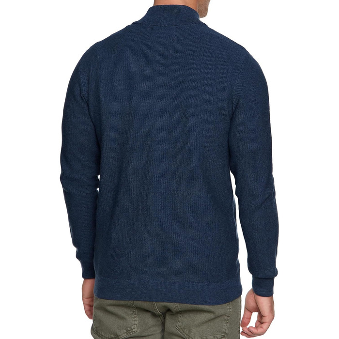Чоловічий кардиган Indicode INWestmoon з коміром-стійкою | Тонкий в'язаний кардиган з бавовняної суміші (3XL, Navy)