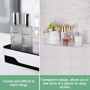 Поличка для душу на присоску без свердління, сіра, органайзер для ванної кімнати, полиця для ванної кімнати без свердління, 20 кг, полиця для кухні та ванної кімнати (подовжена версія)