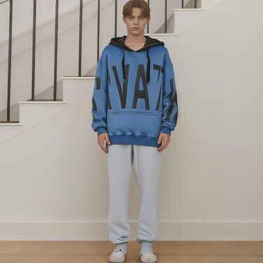 Чоловіча толстовка з капюшоном, світшот з довгим рукавом, базова модель, класичний чоловічий світшот, унісекс, повсякденний стиль, весна/літо/осінь/зима, білий (4XL, 1 блакитний)