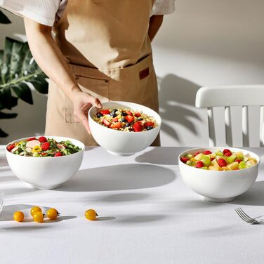 Набір мисок MALACASA, 8 шт., 420 мл, порцеляна. Ідеально для супу, салату, рису, десерту та рамену. Розмір 12,8x12,8x6,5 см, колір кремовий