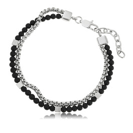 Чоловічий браслет Nami з перлами в срібному та бірюзовому кольорах, водостійкий, 18+4 см, подарунок для чоловіків