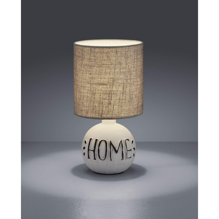 Торшер Reality Leuchten Esna R50651025, кераміка, тканинний абажур білий/сірий, для дому