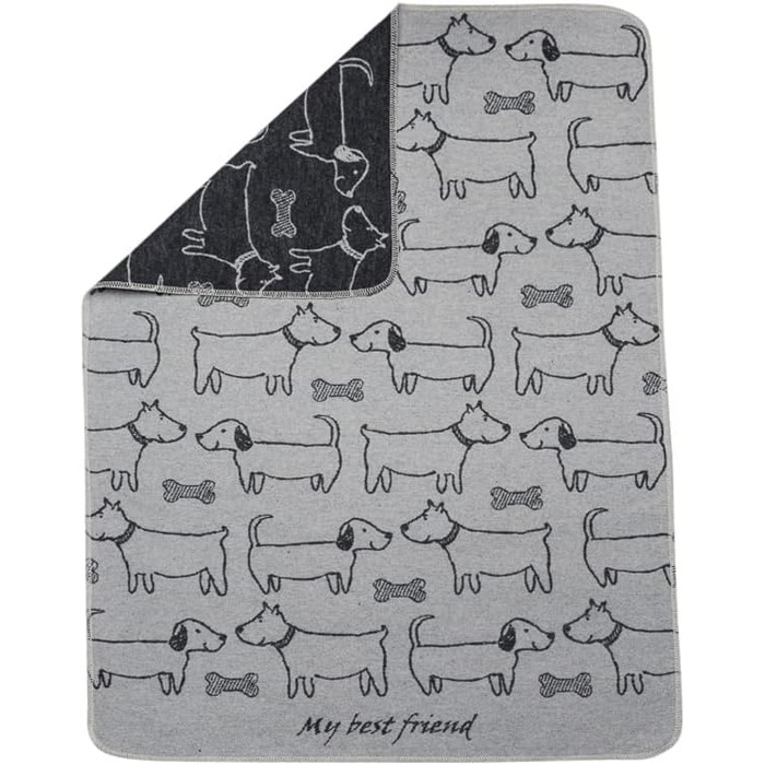 Лежанка для собак David Fussenegger 'Best Friend Allover' з фетру, 70 x 90 см, сіра
