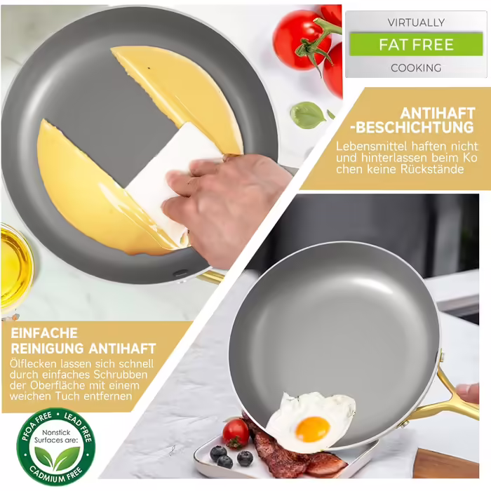 Pot Set, HOMELUX Pot Set Induction 8 Piece, Induction Cookware Set, Pots with Glass Lids, Cookware Set, Pots and Pans Set, Induction Compatible, White 8TLG--White