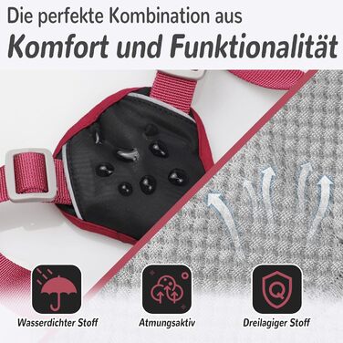Нашийник для собак з повідком, анти-тяга, безпечний, для маленьких та середніх порід (Чорний, M)