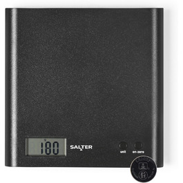 Кухонні ваги Salter Arc 1066 BKDRAS15 - цифрові, чорні, з LCD-дисплеєм, функція таро та додавання