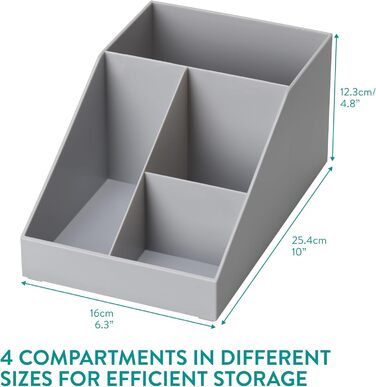 Navaris Coffee Dispenser Organizer - Accessory Storage - Coffee Bar for sugar, milk, napkins, pods - Coffee Station with 7 Compartments (4 compartments, Grey)