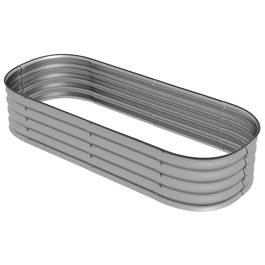 Outsunny Metal Raised Garden Bed Planter Box 150 x 62 x 30 cm Vegetable Bed DIY Flower Box with Open Bottom for Garden Balcony Herb Garden Silver